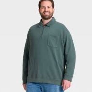 Goodfellow & Co. Mens Long Sleeve Zipper Neck Collard Sweatshirt  Pocket Size L